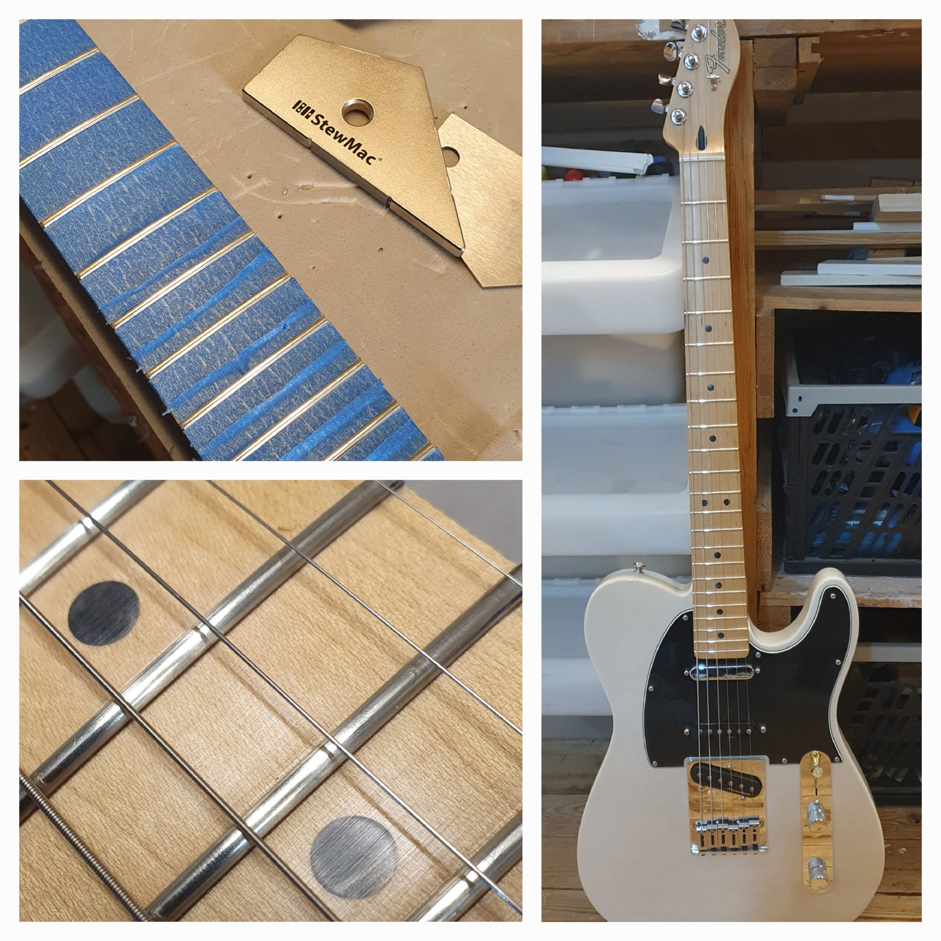 Telecaster inne för bandslip och justering